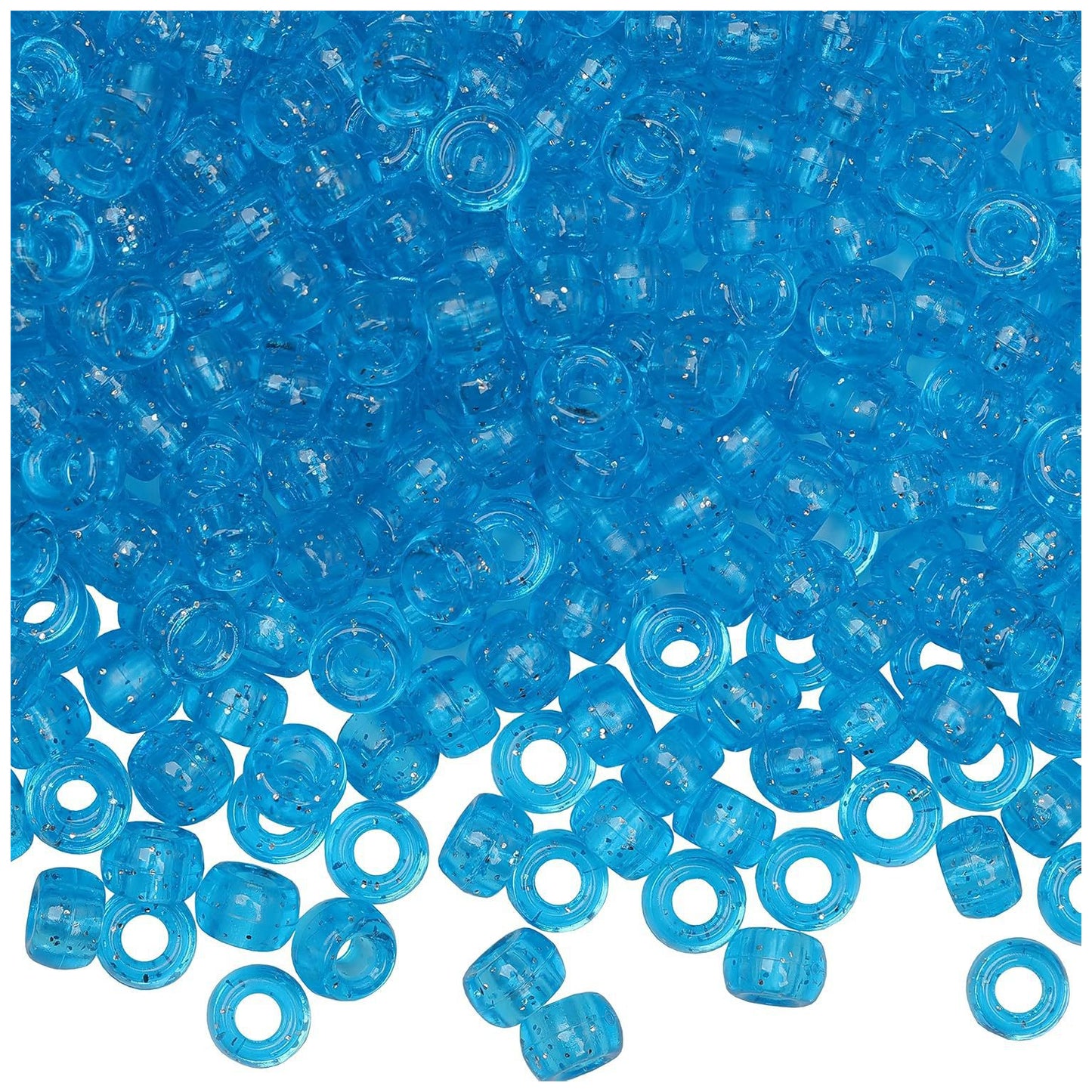 Plastic Pony Beads 6x9mm for Hair Braiding Bracelets Keychains and DIY Crafts, Pack of 300