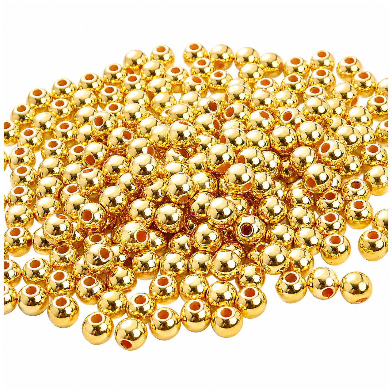 4mm Smooth Round Spacer Beads Coated Plastic Loose Ball Beads for Bracelet Jewelry Making