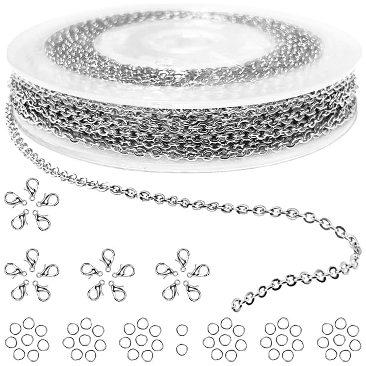Plated Iron Rolo Link Cable Chain Roll for Jewelry Making Necklace Bracelet and DIY Craft Supplies