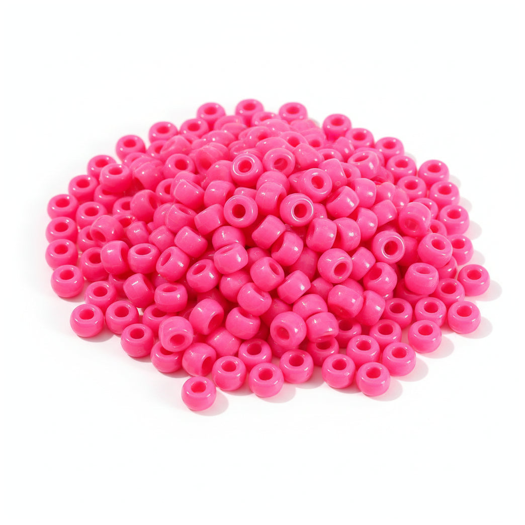 Pony Beads 6x9mm Plastic Beads for Friendship Bracelets Jewelry Making Keychains and DIY Crafts
