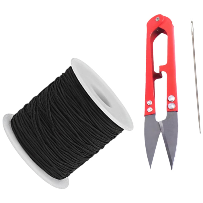 50 Yards Each Roll Nylon Core Spun Elastic Cord With Needle and Scissors for Jewelry Making and Crafts
