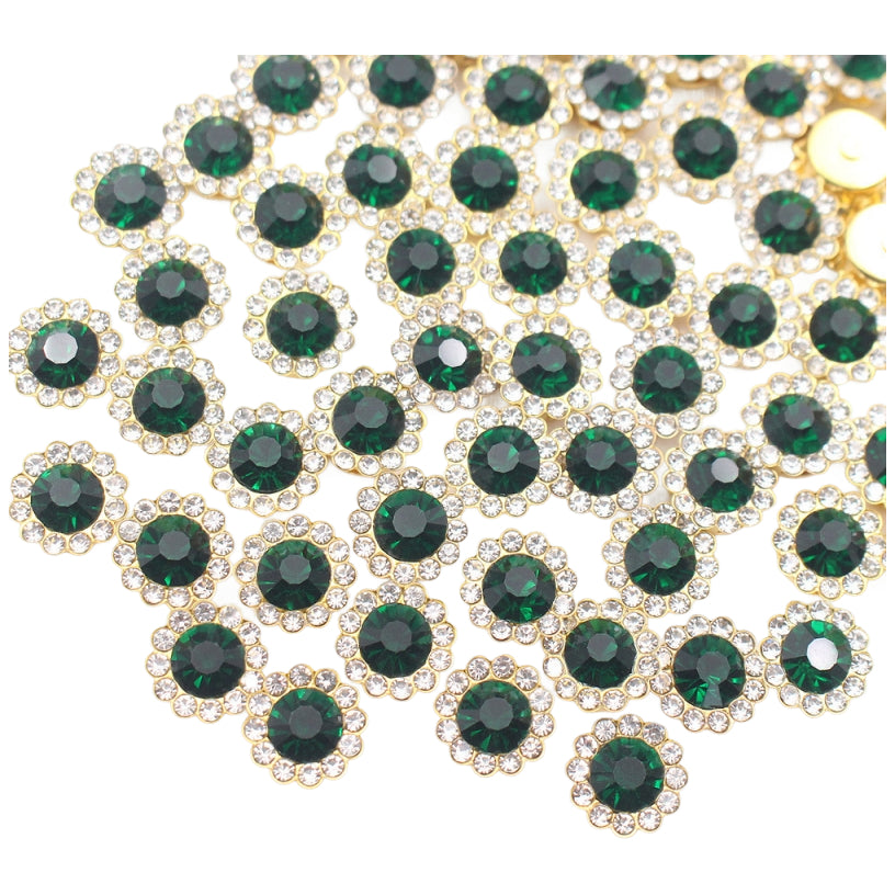 12mm Sew On Crystal Rhinestones with Metal Claw Base for Clothes, Shoes, and Crafts, Pack of 100