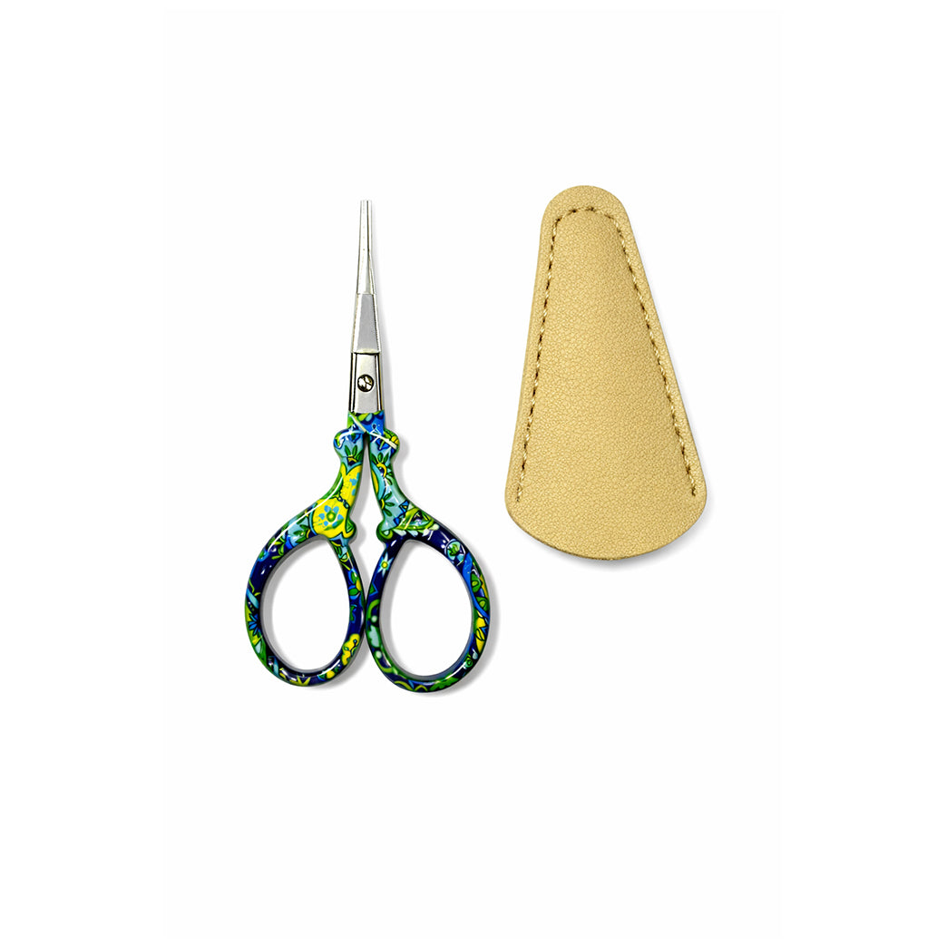 Embroidery Sewing Scissors with Leather Cover for Needlework Crafting Thread Cutting and DIY Handicraft Tools