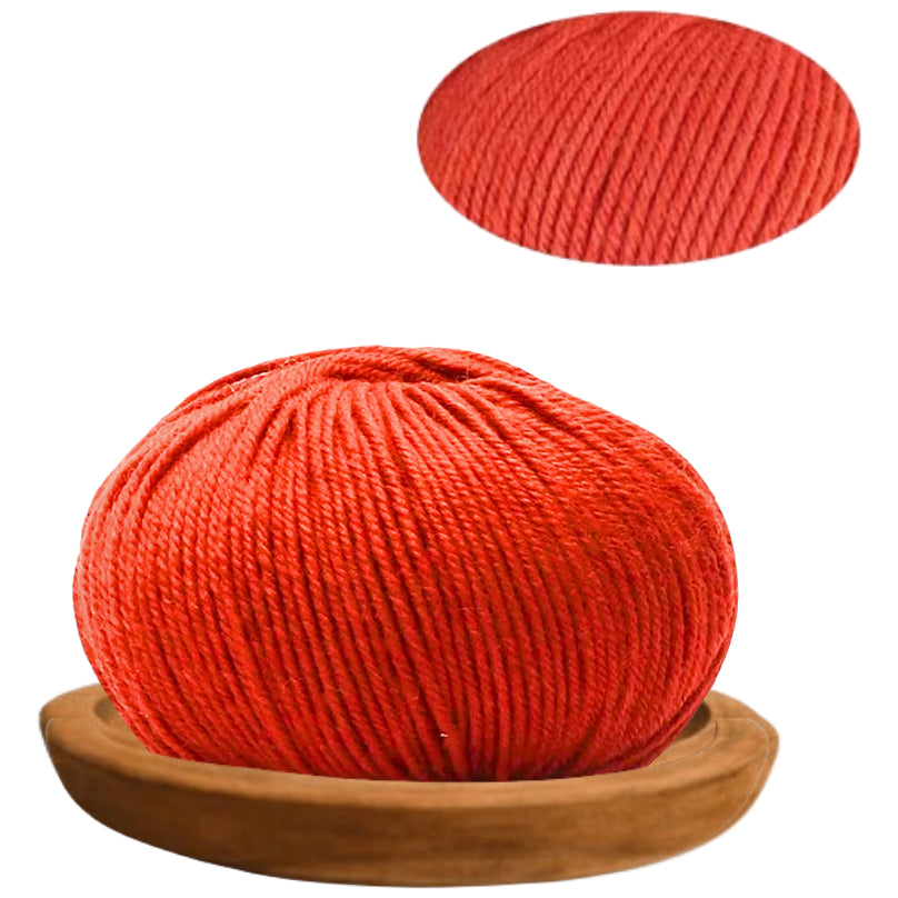 Orange 100% Merino Wool Yarn, 4 Strands, 140 Yards 50g/1.76oz, 6-Ply Soft Yarn for Knitting & Crocheting