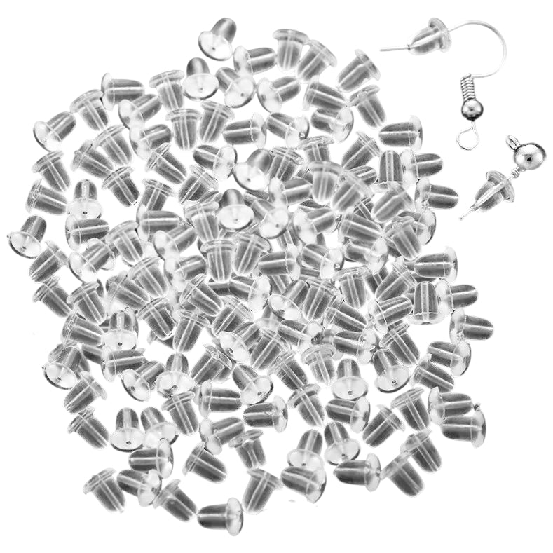 Soft Clear Silicone Earring Backs for Studs, Hypoallergenic Replacement Stoppers for Secure Everyday Wear