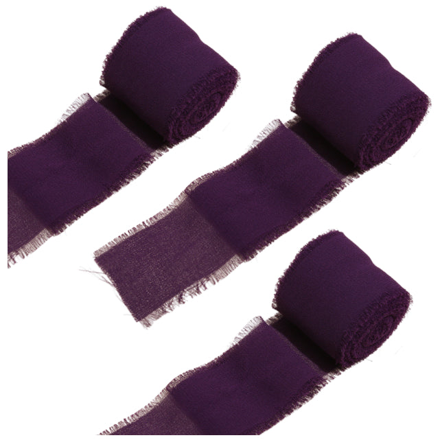 1.5 Inch Chiffon Ribbon 3 Rolls 15 Yards Total for Wedding Bouquets and Floral Decorations