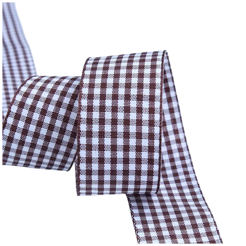 1 Inch Polyester Ribbon 50 Yard Double Faced Plaid Craft Trim for DIY Crafting, Scrapbooking and Christmas Gift Wrapping