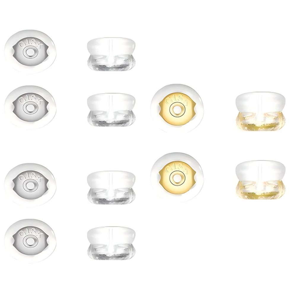 Silicone Locking Earring Backs for Studs and Heavy Earrings Hypoallergenic Clear, Pack of 12