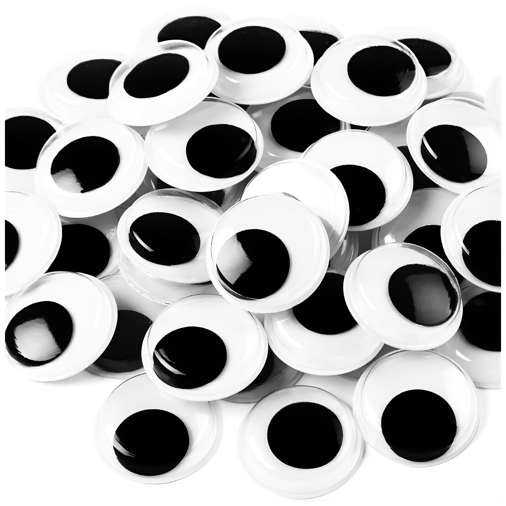 Black Wiggle Googly Eyes Self Adhesive for Crafts Puppets Slime Decorations Kids Art Projects