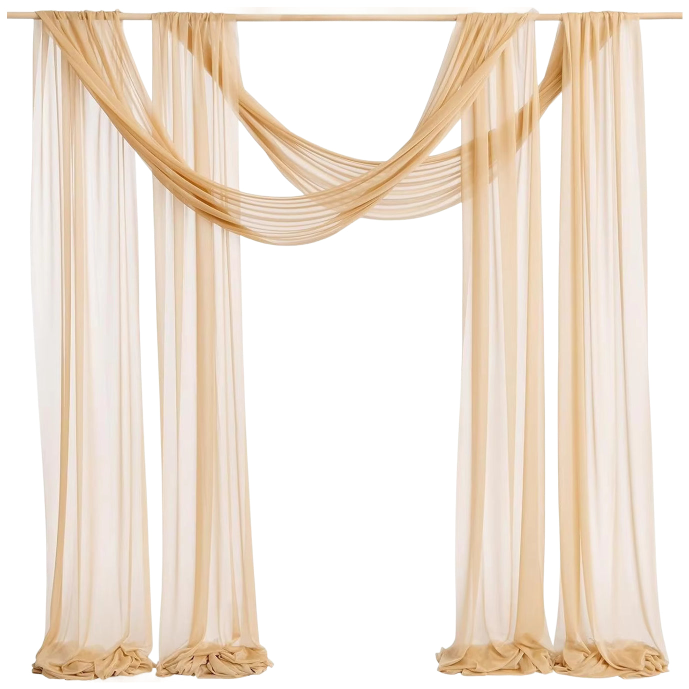 Sheer Chiffon Wedding Arch Draping Fabric 29" x 19 Ft for Events Decorations