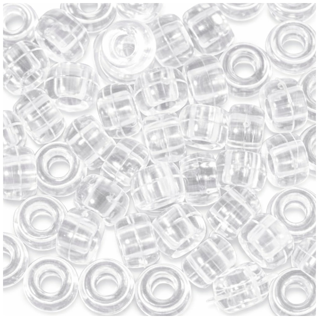 9mm Plastic Pony Beads for Bracelets Necklaces Hair Jewelry Crafts, Pack of 1000