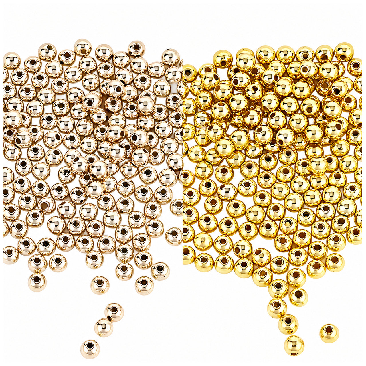 4mm Smooth Round Spacer Beads Coated Plastic Loose Ball Beads for Bracelet Jewelry Making