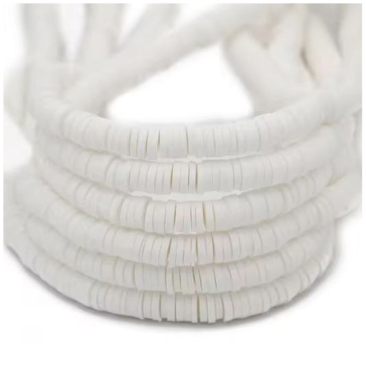 6mm Clay Heishi Beads Round Polymer Beads for Bracelet Jewelry Making and DIY Crafts, Pack of 4000