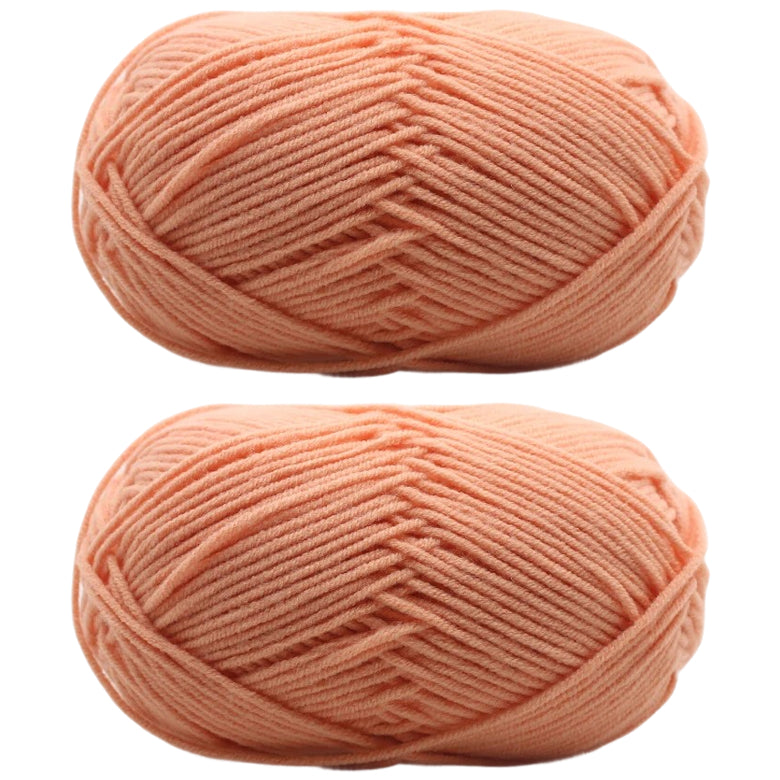 Milk Cotton Yarn 2mm Medium 4 Ply for Crochet Knitting and DIY Crafts, 50 Grams/1.76oz 140 yards, Pack of 2