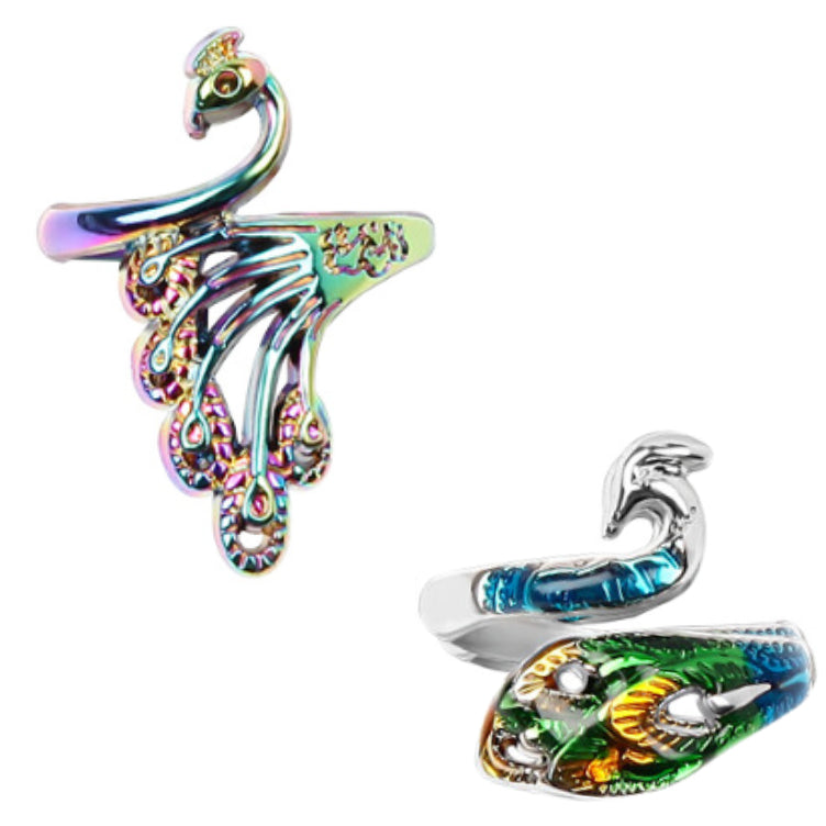 Adjustable Peacock Crochet Ring Yarn Guide for Knitting, Sewing, and Stitching Tension Control