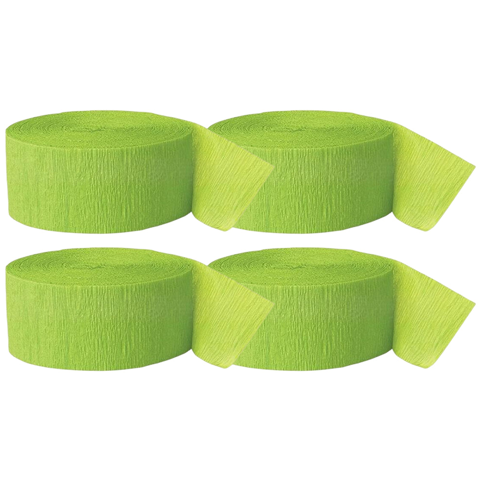 Crepe Paper Streamer Rolls for Birthday Parties, Baby Showers, Weddings, and Event Decorations, Pack of 4