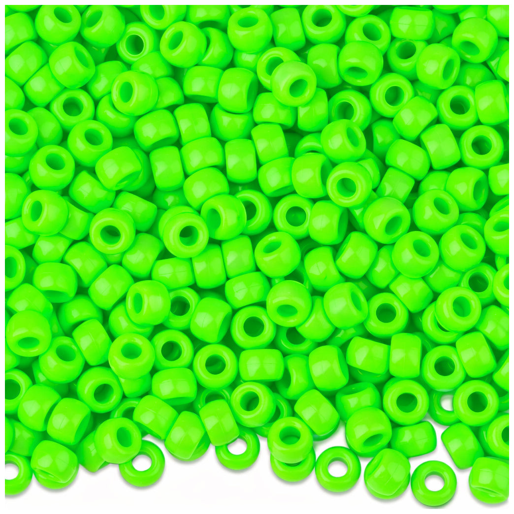 Plastic Pony Beads 6x9mm for Hair Braiding Bracelets Keychains and DIY Crafts, Pack of 300