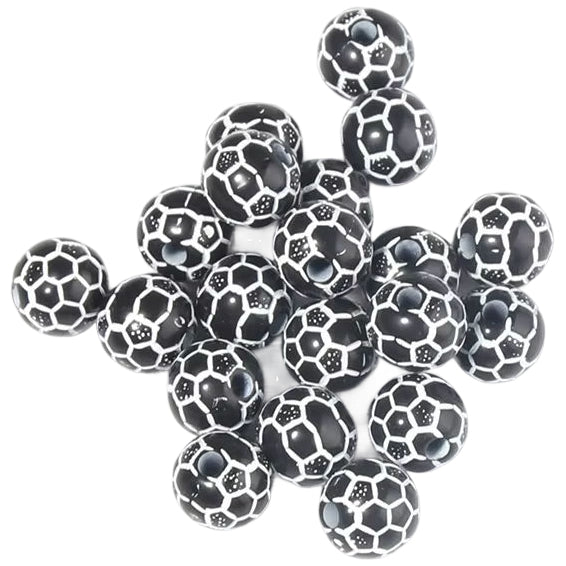 12mm Acrylic Baseball Beads for Sports Jewelry Making and Craft Decorations, Pack of 50
