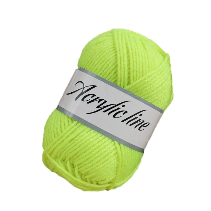 Fluorescent Yellow Acrylic Yarn for Arts & Crafts, Knitting, Crochet,  #4 Worsted Weight (100 Yard Skein)