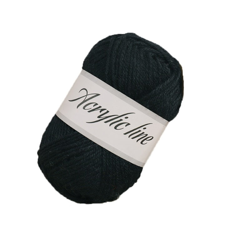 Black Acrylic Yarn for Arts & Crafts, Knitting, Crochet,  #4 Worsted Weight (100 Yard Skein)