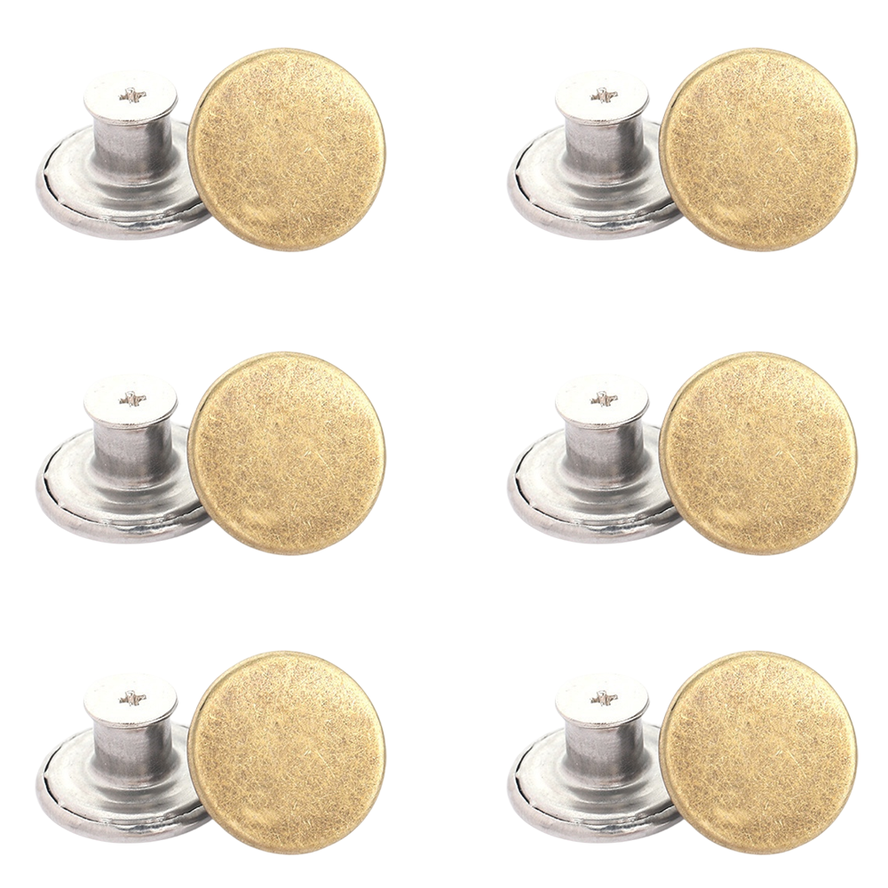 20mm Replacement Jean Buttons With Metal Tack Rivet Caps for Denim Repair, Pack of 12 Set