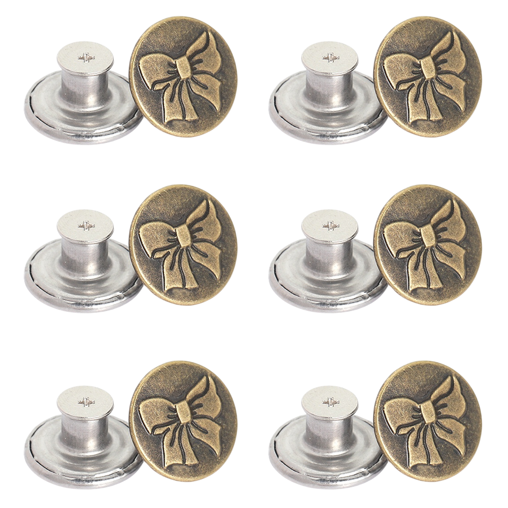 20mm Replacement Jean Buttons With Metal Tack Rivet Caps for Denim Repair, Pack of 12 Set