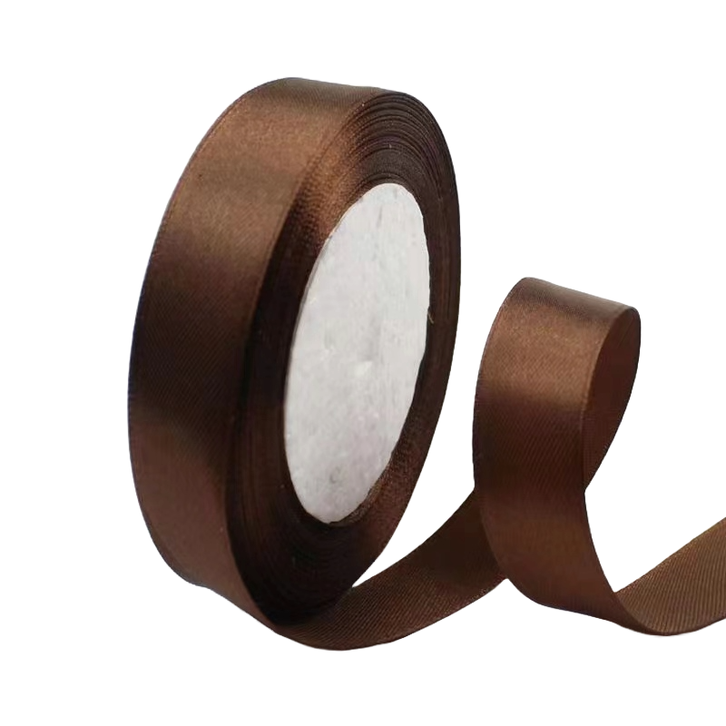 Deep Coffee 3/4" Wide Single Face Satin Ribbon, 25 Yards Length