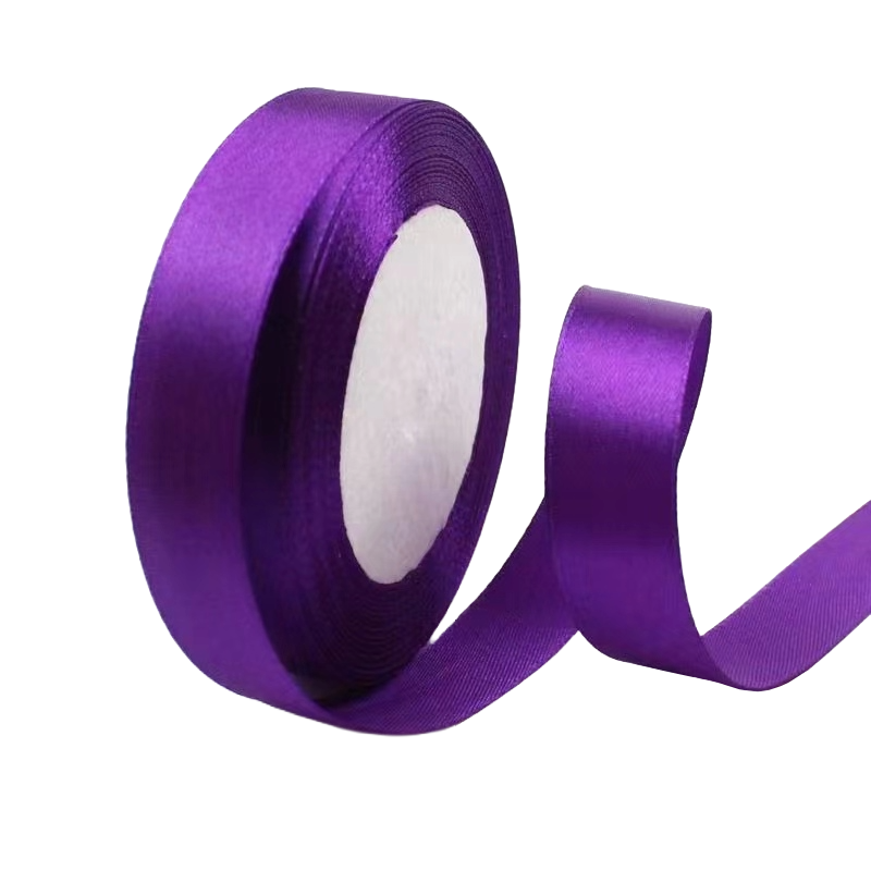 Deep Purple 3/4" Wide Single Face Satin Ribbon, 25 Yards Length