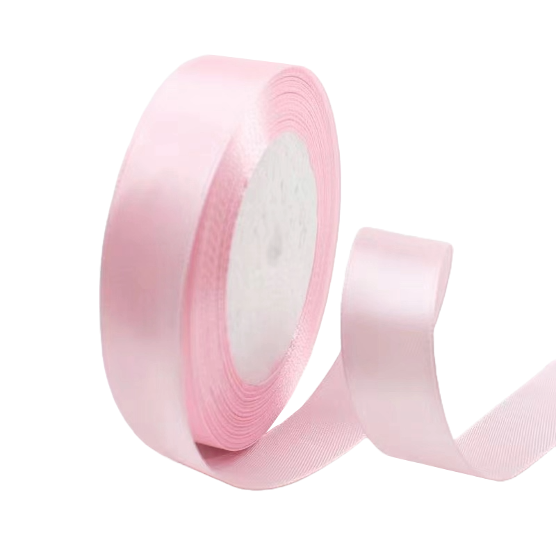 Light Pink 3/4" Wide Single Face Satin Ribbon, 25 Yards Length