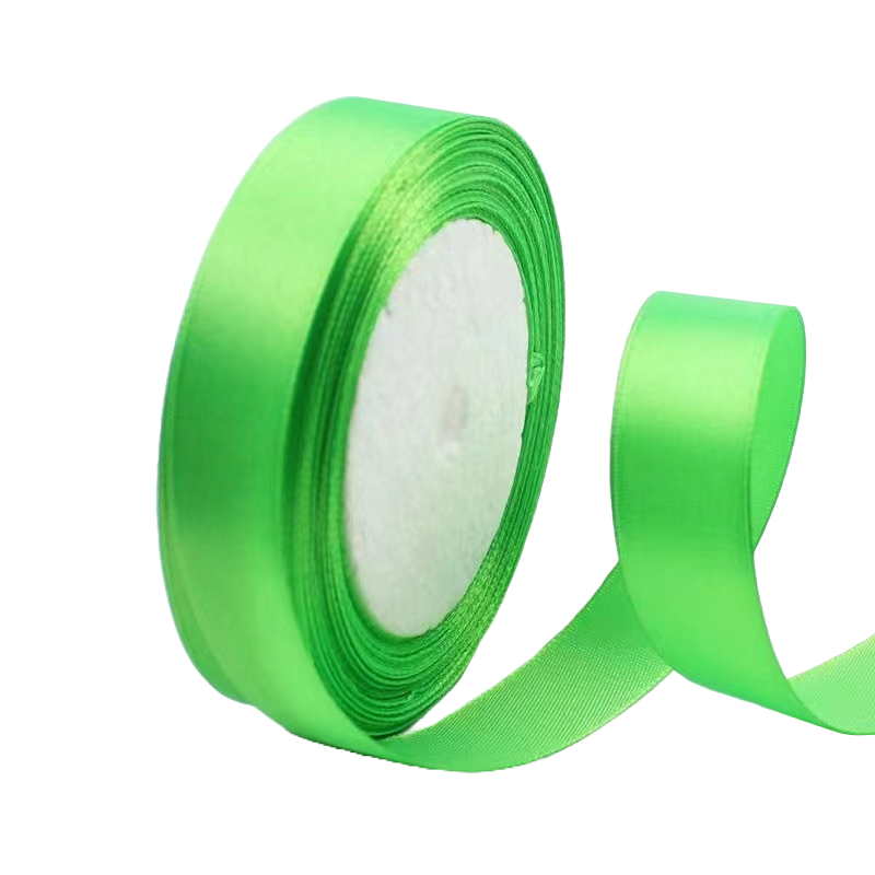 Fruit Green 3/4" Wide Single Face Satin Ribbon, 25 Yards Length