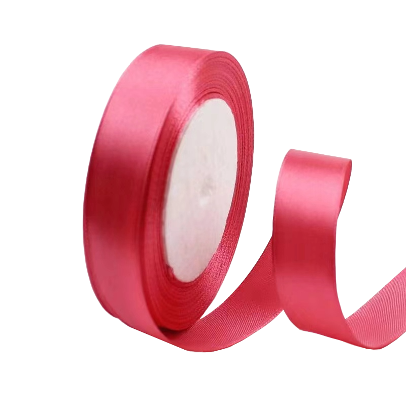 Watermelon Red 3/4" Wide Single Face Satin Ribbon, 25 Yards Length