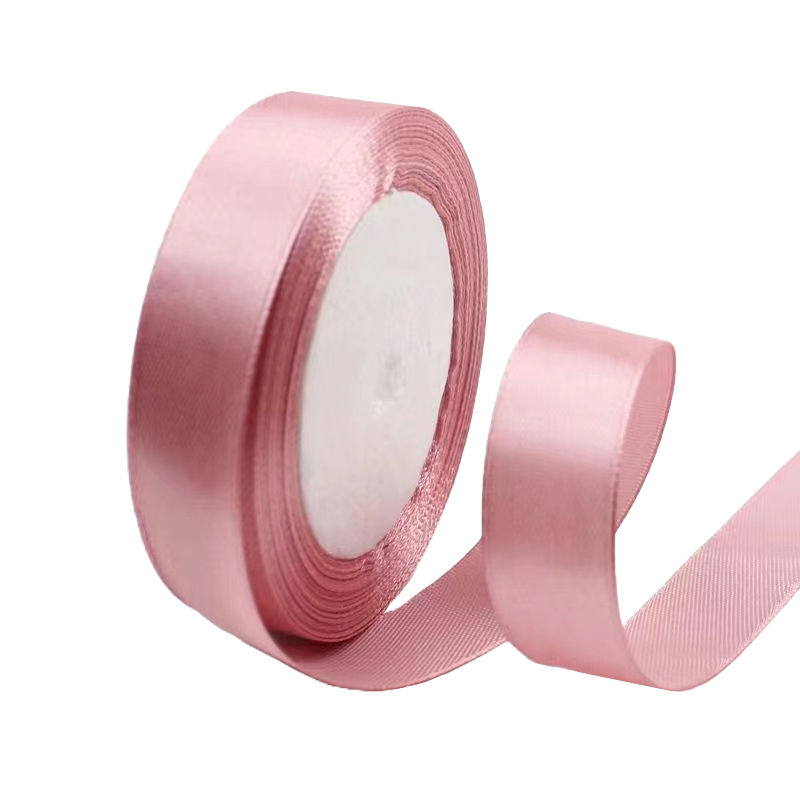 Bean Paste Pink 3/4" Wide Single Face Satin Ribbon, 25 Yards Length