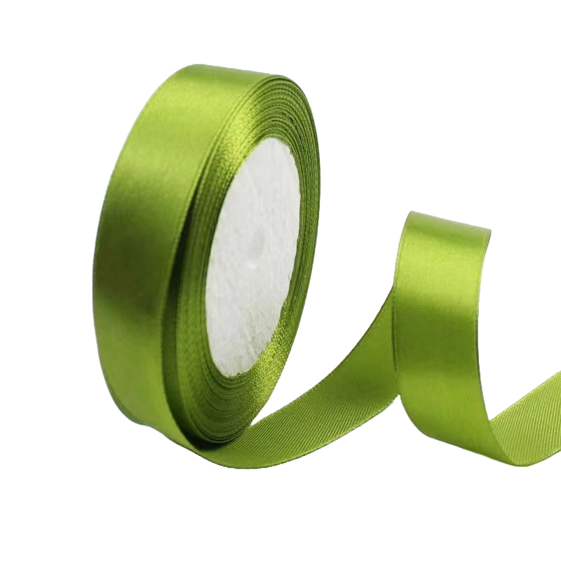 Army Green 3/4" Wide Single Face Satin Ribbon, 25 Yards Length