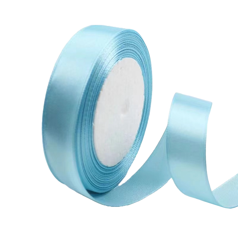 Blue 3/4" Wide Single Face Satin Ribbon, 25 Yards Length