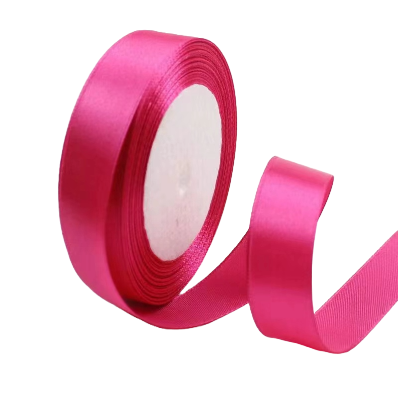 Rose Red 3/4" Wide Single Face Satin Ribbon, 25 Yards Length