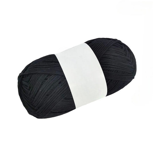 Black 100% Cotton 9ply Yarn #3 Light Worsted Weight for Arts & Crafts, Knitting, Crochet (220 Yard Skein)